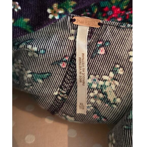 Free People Violet Visions Floral Corduroy Romper - XL - Picture 6 of 14